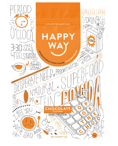 HAPPY WAY Top of The Choc Whey Protein Powder 1kg  with Cocoa
