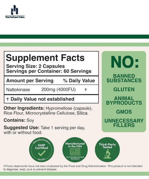 Nattokinase Supplement 4,000 FU – Cardiovascular & Circulation Support 120 Capsules | Double Wood Supplements