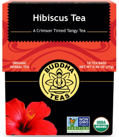 Buddha Teas Hibiscus Organic Herbal Tea 18 Tea Bags